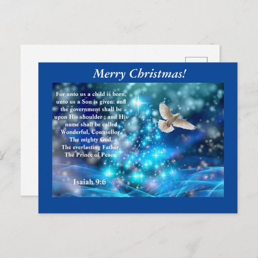 Gelukkig kerstfeest! Zijn naam wordt... Briefkaart (Voorkant / Achterkant)