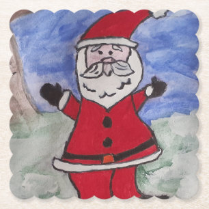 Gelukkig Kerstman Papieren Onderzetter