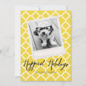 Gelukkig Kerstmis Modern Quatrefoil Patroon Foto Feestdagenkaart (Voorkant)