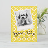 Gelukkig Kerstmis Modern Quatrefoil Patroon Foto Feestdagenkaart (Staand voorkant)