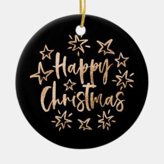 Gelukkig kerstornament met gepersonaliseerde foto keramisch ornament