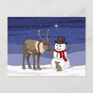 Gelukkig kerstsnowman en Briefkaart voor rendieren
