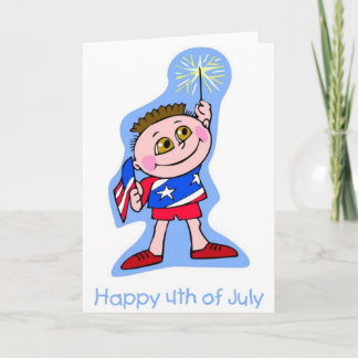 Gelukkig Kind van 4 juli met Sparkler Kaart