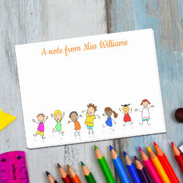 Gelukkig Kinderen Bericht Van Leraar Naam Geperson Post-it® Notes