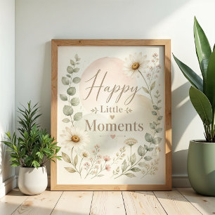 Gelukkig Kleine Momenten Kinderkamer Muur Kunst Poster