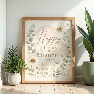 Gelukkig Kleine Momenten Kinderkamer Muur Kunst Poster