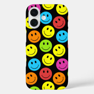 Gelukkig Kleurrijk Gezichten Patroon iPhone 16 Hoesje