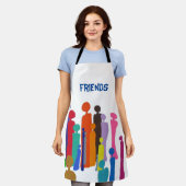 Gelukkig Kleurrijk Mensen Schort (Gedragen)