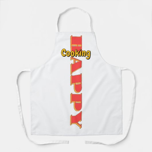 Gelukkig Koken Witte Kok Schort (Voorkant)
