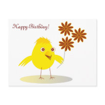 Gelukkig kuiken met bloemen