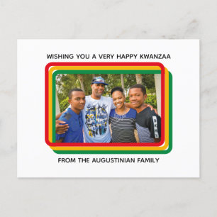 Gelukkig Kwanzaa Familie Foto Vakantie Ansichtkaar Feestdagenkaart
