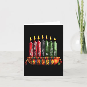 Gelukkig Kwanzaa Kinara Zeven Kaarsen Principes Va Kaart