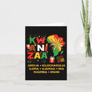 Gelukkig Kwanzaa Kinara Zeven Kaarsen Principes Va Kaart
