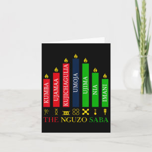 Gelukkig Kwanzaa Kinara Zeven Kaarsen Principes Va Kaart