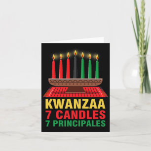 Gelukkig Kwanzaa Kinara Zeven Principes Kaarsen Pa Kaart