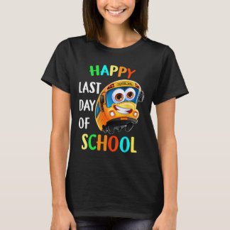 Gelukkig laatste dag schoolbus-lerarenstudie t-shirt