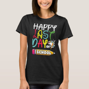 Gelukkig laatste dag van schoolstudenten en lerare t-shirt