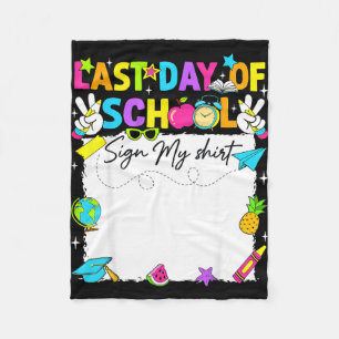 Gelukkig laatste schooldag shirt handtekening fleece deken