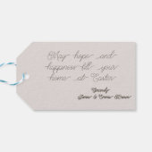 Gelukkig label van de Pasen met groet Cadeaulabel (Achterkant Horizontaal)