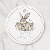 Gelukkig Label voor paasbunny Round-cadeau (Voorkant)