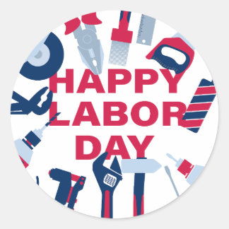 Gelukkig Labor Day-weekend Ronde Sticker