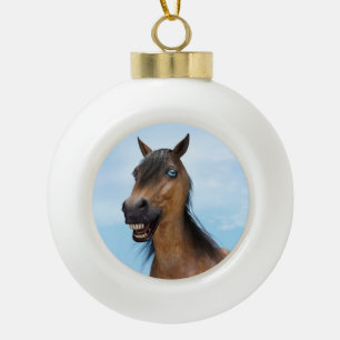 Gelukkig Lachende Baard Veulen Keramische Bal Ornament
