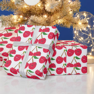 Gelukkig Lachende Kawaii Kersen Fruit Cadeaupapier