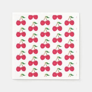 Gelukkig Lachende Kawaii Kersen Fruit Servet