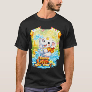 Gelukkig Lao Nieuwjaar – Cute Witte Olifant Pi Mai T-shirt