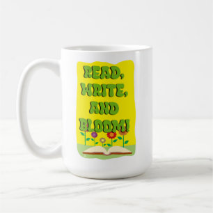 Gelukkig Lees Schrijf Bloei Boekenwurm Motto Koffiemok