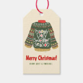 Gelukkig lelijke trui seizoen cadeaulabel (Voorkant)