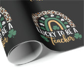 Gelukkig leraar Rainbow St Patrick's Day te zijn Cadeaupapier (Rol Hoek)