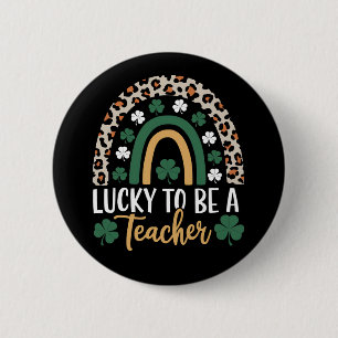 Gelukkig leraar Rainbow St Patrick's Day te zijn Ronde Button 5,7 Cm