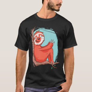 Gelukkig leven luiaard in de boom t-shirt