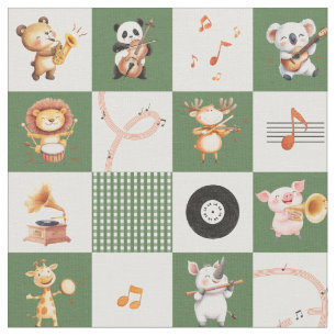 Gelukkig lied muzikaal ritme wilde dieren schoolba stof