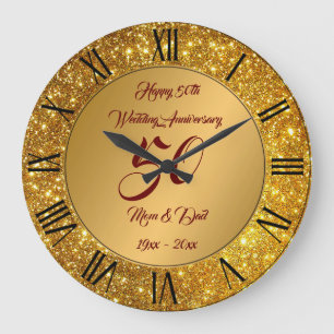 Gelukkig Maatwerk Gouden Glitter 50ste Verjaardag Grote Klok