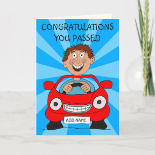 Gelukkig Man net geslaagd voor het rijexamen Kaart
