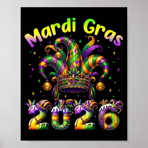 Gelukkig Mardi Gras 2026 Carnaval New Orleans Fami Poster