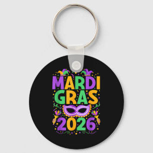 Gelukkig Mardi Gras 2026 Kostuum New Orleans Overe Sleutelhanger