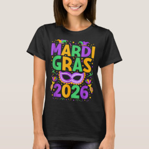 Gelukkig Mardi Gras 2026 Kostuum New Orleans Overe T-shirt