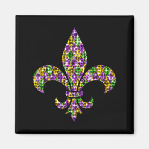 Gelukkig Mardi Gras Carnaval New Orleans Fleur De Magneet