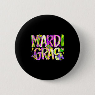 Gelukkig Mardi Gras Carnaval Vette Dinsdag Mannen  Ronde Button 5,7 Cm