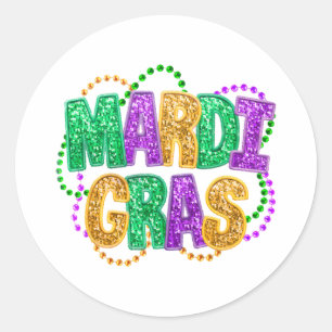 Gelukkig Mardi Gras Vet Dinsdag Carnaval Festival Ronde Sticker