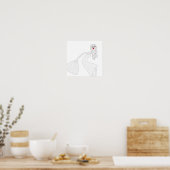 Gelukkig Meisje Dans Glam Kleurplaat Poster (Keuken)