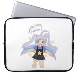 Gelukkig Meisje Hand Getekende Illustratie – Klein Laptop Sleeve