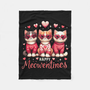 Gelukkig Meowentines Grappige Schattige Valentijns Fleece Deken