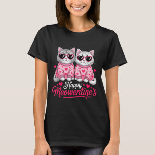 Gelukkig Meowentine's Lief Cute Romantische Katten T-shirt