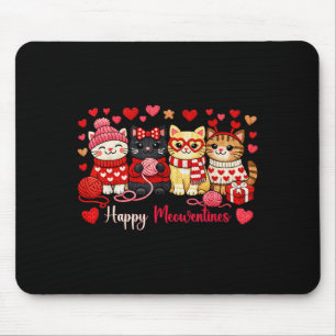 Gelukkig Meowentines Mooie Kat Valentijnsdag Liefd Muismat