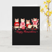 Gelukkig Meowentines Schattige Kat Valentijn Liefd Kaart (Gele Bloem)