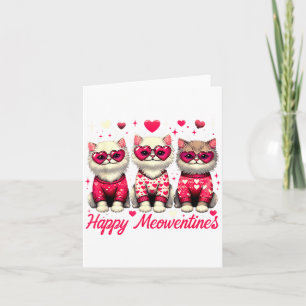 Gelukkig Meowentines Schattige Valentijnsdag Katte Kaart